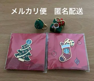 미사용 스타벅스 크리스마스 참 핀 배지 4세트 트리 스벅