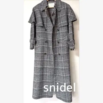 [ 초 메루카리 장터 ] snidel 리버 케이프 코트 그레이 체크