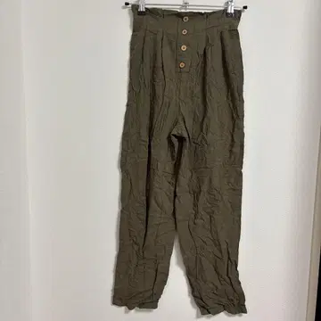 SHEIN 올리브 그린 캐주얼 팬츠 EU34 US2 하이웨스트