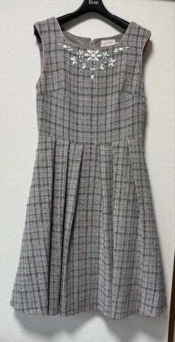 새상품급 아베닐 에투알 플라워 비쥬 트위드 플레어 원피스 36