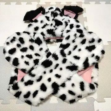 디즈니 101마리 강아지 후드 부착 머플러 장갑 팬캡 모자