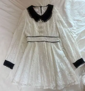 evelyn 비쥬 리본 원피스 화이트