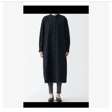 무인양품 나무 열매로 만든 박스 혼방 옥스 긴팔 원피스 L 사이즈 블랙