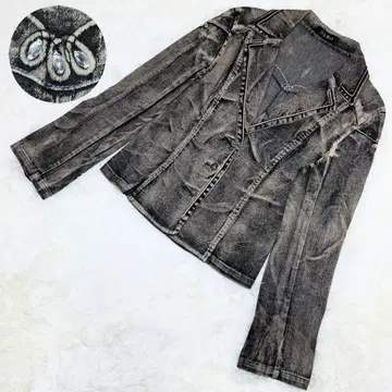 SENSOUNICO NERO 데님 자켓 큐빅 레이스 자수