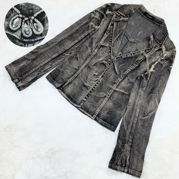 SENSOUNICO NERO 데님 자켓 큐빅 레이스 자수