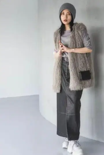 거의 새상품 JEANASIS 지나시스 모듬 퍼 베스트