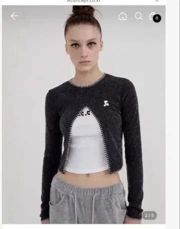 택 포함 새상품 rest&recreation 컷 아웃 롱 슬리브 니트