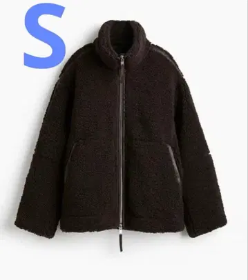 H&M 루즈 테디 자켓 브라운 S