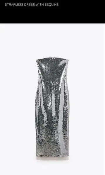 ZARA 스팽글 스트랩리스 드레스 S