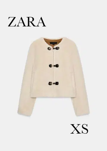 ZARA 더블 페이스 토글 버튼 자켓 퍼 자켓 XS 사이즈