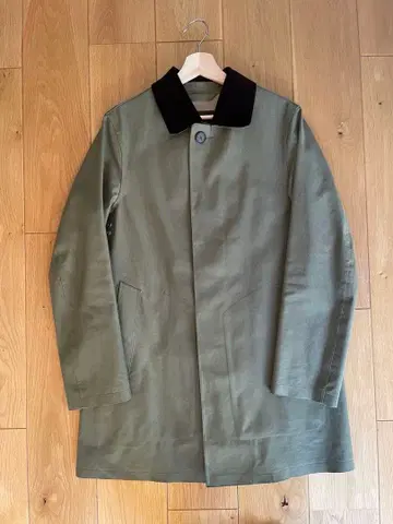 매킨토시 고무 코팅 스텐카라 코트 올리브 그린 카키 38