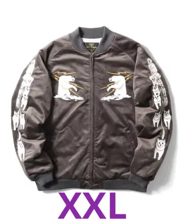 HOUSTON 벨벳 스카잔 ALASKA 패턴 수베니어 자켓 XXL