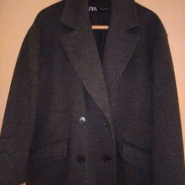 [ ZARA ] 다크 그레이 체스터 코트 XS