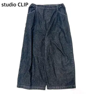 [새상품급] 스튜디오 클립 데님 와이드 팬츠 블랙 데님