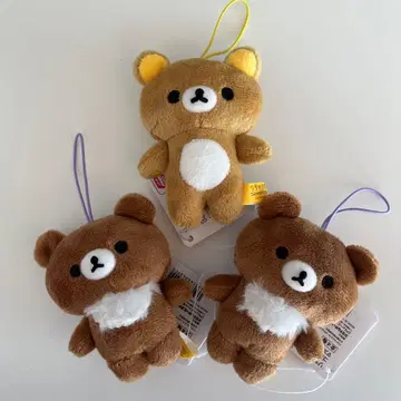 라운드원 한정판 리락쿠마 밴딩 끈 포함 봉제 인형 마스코트 스트랩