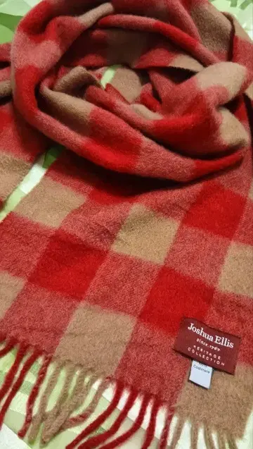 조슈아 에리스 Joshua Ellis 캐시미어 100% 머플러 체크 무늬