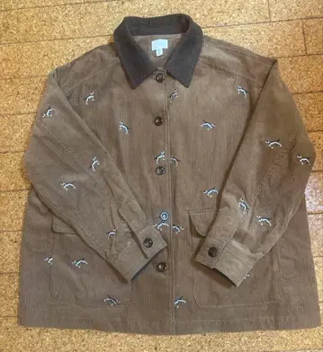 H&M 코튼 코듀로이 자켓 강아지 L 사이즈