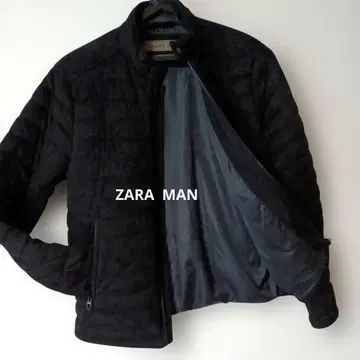 ZARA 페이크 스웨이드 충전솜 퀼팅 자켓 블랙 집업