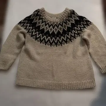 KHIYOFRA 울 페어아일 패턴 스웨터