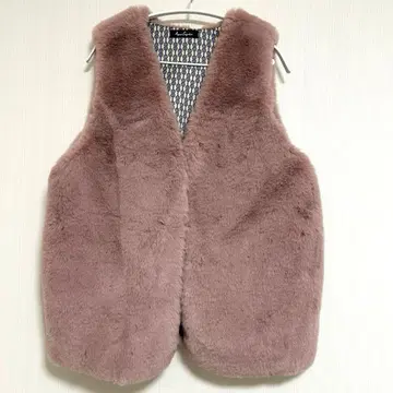 새상품급 Anne Coquine 앙코키누 에코 퍼 베스트 핑크 LL