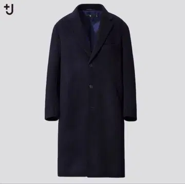새상품급 XL 유니클로 +J 캐시미어 블렌드 체스터 코트 네이비