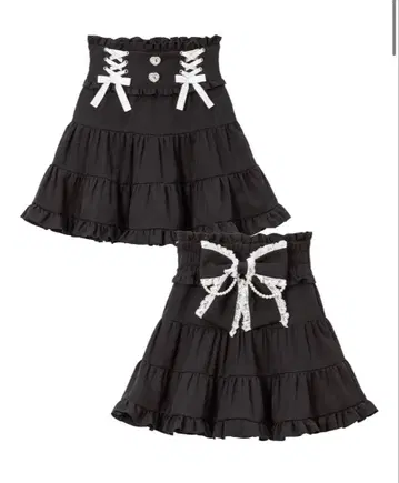 [ Dear My Love ] 레이스업 리본 펄 캉캉 스커트