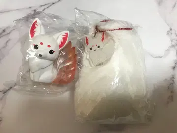 구미 쵸콘 여우와 피규어 우이로 후와꼬리 키링 솜사탕
