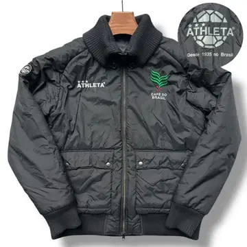 새상품급 아스레타 패딩 자켓 백 로고 와펜 L 블랙 리브 더블 지퍼