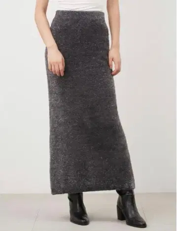 복슬복슬 니트 다크 그레이 타이트 스커트