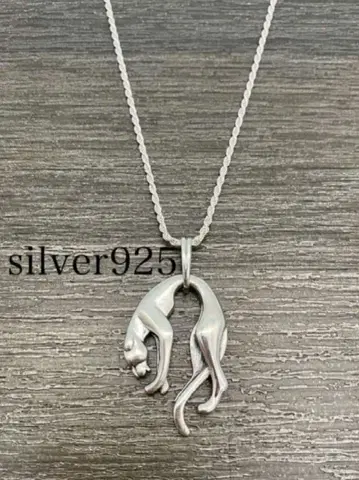 실버 925 팬서 목걸이 바다사이 나메다루마