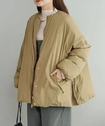 프렌치 덕 다운 사이드 지퍼 자켓