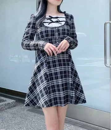 abc une face 아베세앙 페이스 리본 레이어드 원피스