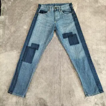 패치워크 디자인 데님 팬츠