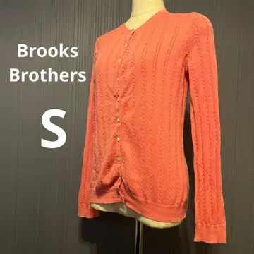 브룩스브라더스 S 핑크 케이블 니트 가디건 긴팔 면 100%