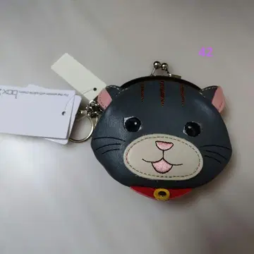 미사용 새상품 고양이 얼굴 코인 케이스 키링 포함