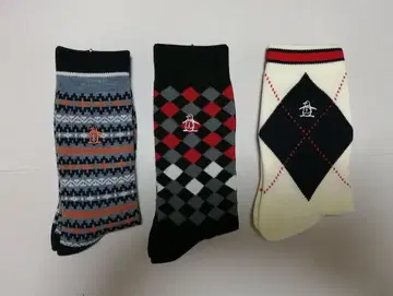 3 미사용 새상품 맨싱 골프 남성용 양말 3족 세트 25~27