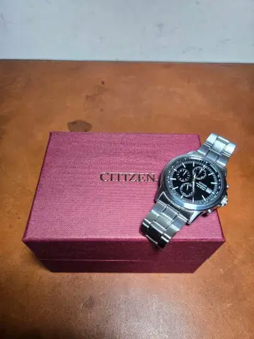 CITIZEN CHRONOGRAPH 데이트 블랙 다이얼