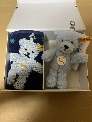 슈타이프 페이러 테디베어 손수건 키링 키링 세트