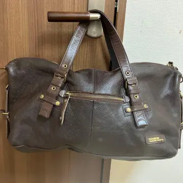 브라운 가죽 보스턴 백