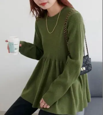 DISCOAT 리브 절개 페플럼 풀오버