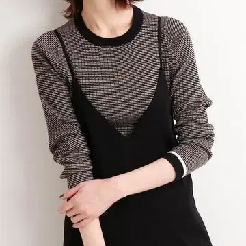 IENA 6x3 리브 크루넥 풀오버 이에나 베이지