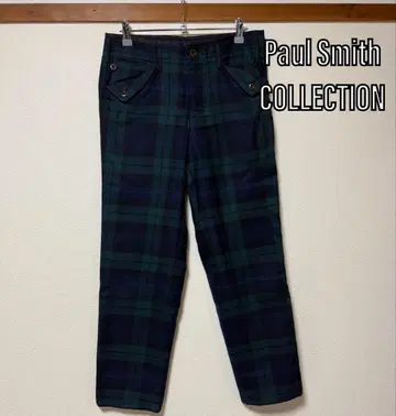 새상품급 폴스미스 컬렉션 블랙워치 울 팬츠 블루 그린