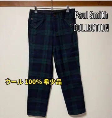새상품급 폴스미스 컬렉션 블랙워치 울 팬츠 블루 그린