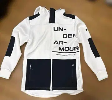 UNDER ARMOUR 후드 부착 후드티 화이트/네이비