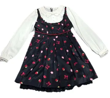 LODISPOTTO 지뢰계 양산 딸기 원피스 berry 리본 블랙