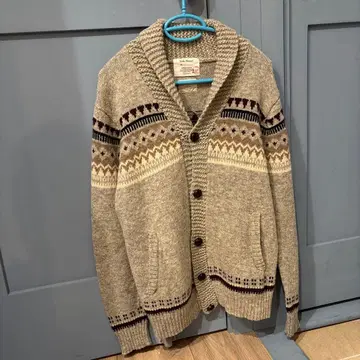 어반 리서치 남성용 노르딕 무늬 울 니트 가디건 40