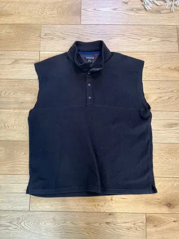 [레어] 90s Patagonia 플리스 스냅T 베스트 M 블랙 컷오프