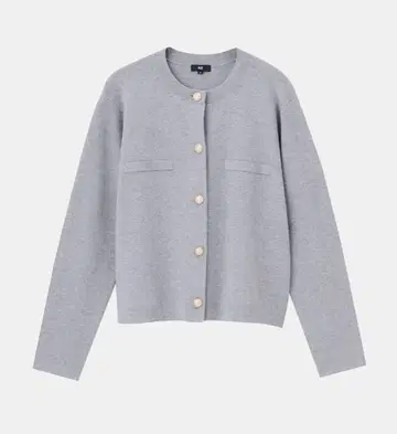 플라스테 레이온 블렌드 펄 버튼 가디건 블랙 XL