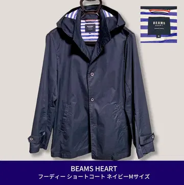 BEAMS HEART/후디 숏코트 네이비 M
