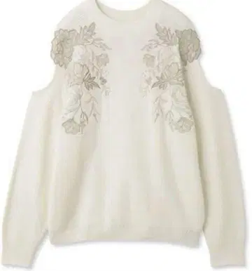 snidel 자수 컷오프 니트 풀오버